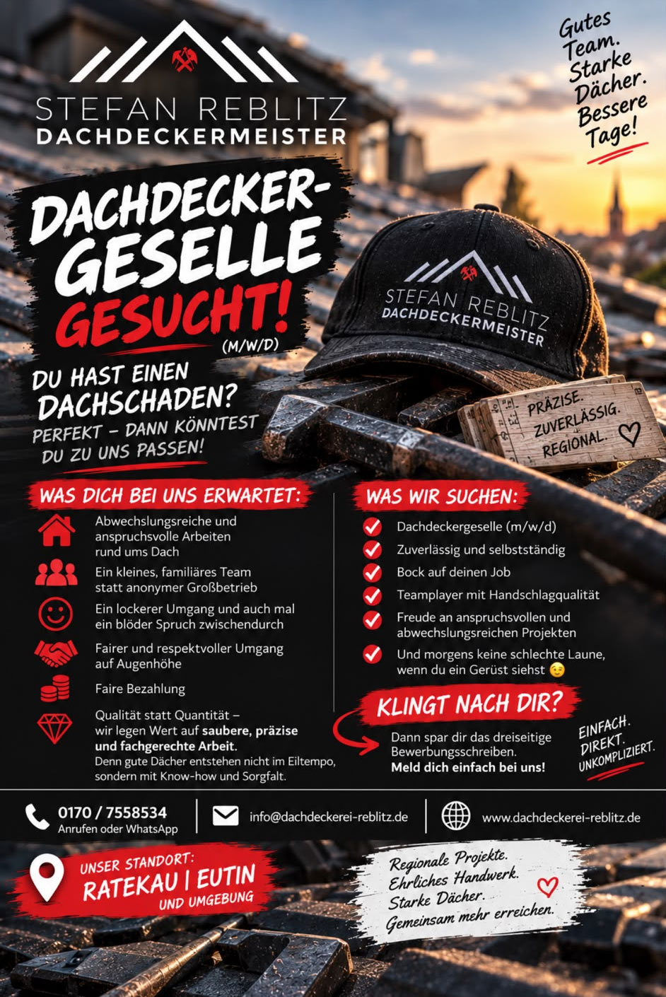 Aktuelle Aktion der Dachdeckerei Reblitz